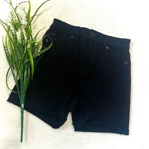 American Eagle Black Curvy High Rise Shortie Shorts - Size 0 (24")